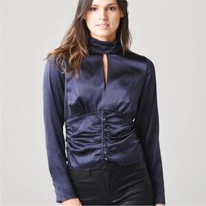 Frame Felicity Navy button blouse